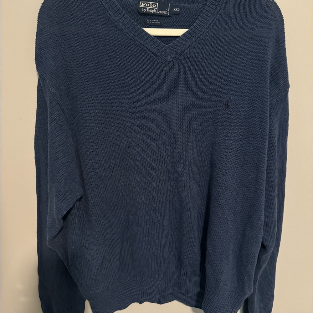 Polo by Ralph Lauren Men's Deep Blue V-Neck Sweater
